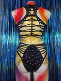 Twisted Movement Rhinestone Burner Bodysuit