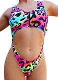 Cleo the Hurricane Bodysuits Neon Leopard Monokini