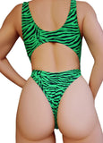 Cleo the Hurricane Bodysuits Neon Zebra Print Monokini