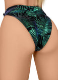 Cleo the Hurricane Bottoms Jungle Palms High Rider Hot Pant- Black Teal
