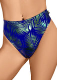 Cleo the Hurricane Bottoms Jungle Palms Rider Hot Pants- Royal Teal