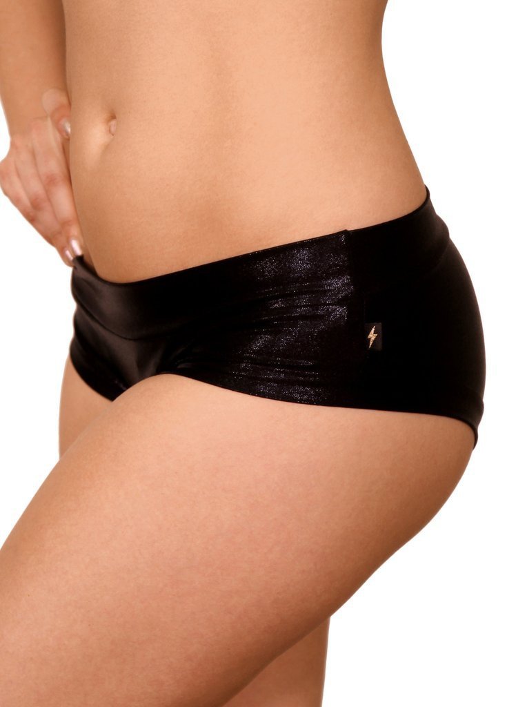 Cleo the Hurricane Shorts Metallic Black Hot Pants