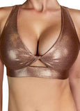 Cleo the Hurricane Tops Essential Twist Sports Bra Rose Gold