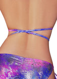 Cleo the Hurricane Tops Reptile String Bikini Top-Purple Pink