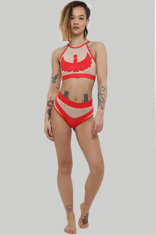 Creatures of XIX Shorts Goddess High Waisted Bottoms - Red