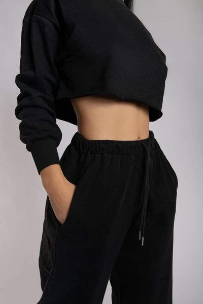 Oversized Jogger Bottoms - Black