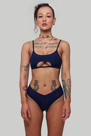 Hills Raree Top Ribbed - Navy - XL ONLY