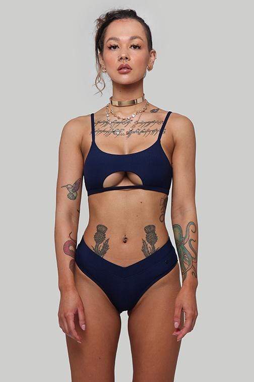 Hills Raree Top Ribbed - Navy - XL ONLY