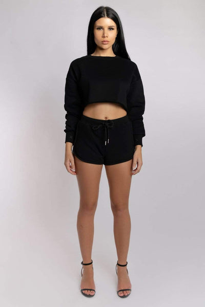 Creatures of XIX Tops Oversized Cropped Jumper - Black