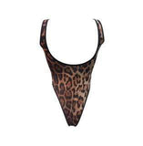 Hamade Activewear Bodysuits Leopard Print High Cut Bodysuit