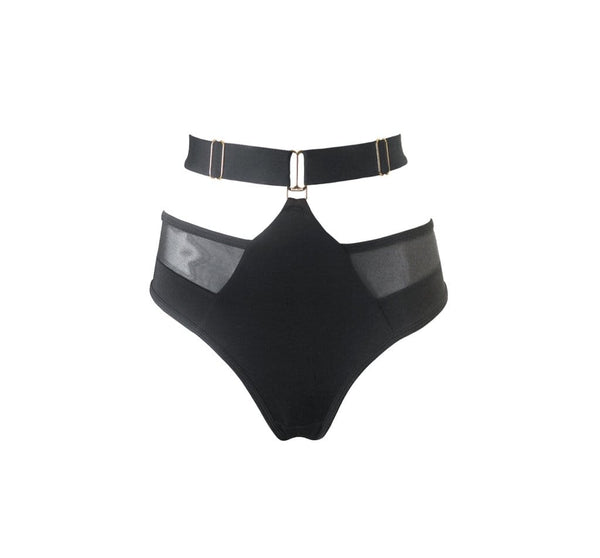 Hamade Activewear Bottoms Black Mesh Side Bottom