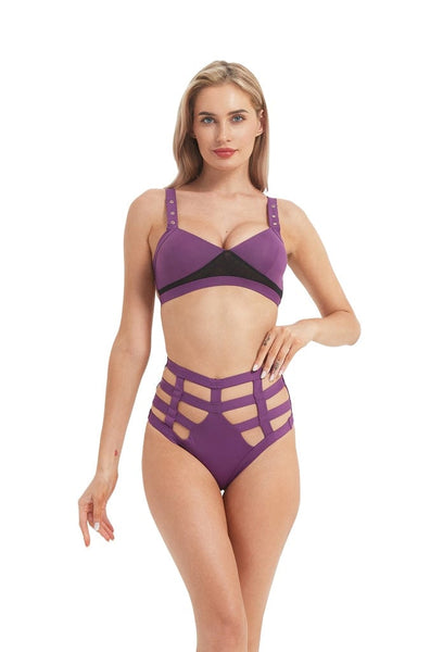 Hamade Activewear Bottoms Violet Caged High waisted Bottom