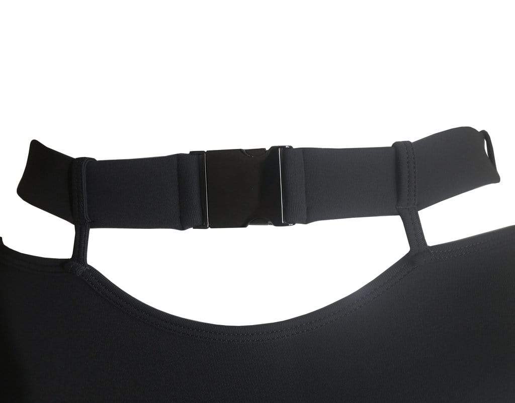 Hamade Activewear Leggings Iron Grey Metallic Buckle Leggings