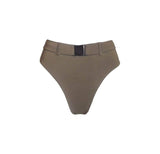 Hamade Activewear Shorts Coconut Husk Brown Metallic Buckle Bottom