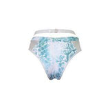 Hamade Activewear Shorts Snake Print Strappy High Waisted Bottom