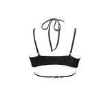 Hamade Activewear Tops Black Strappy Halter Neck Top