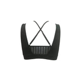 Hamade Activewear Tops Black Striped Mesh Top