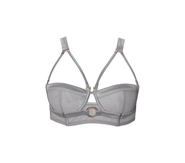 Hamade Activewear Tops Silver Ring Front Strappy Bra