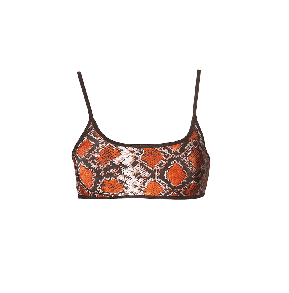 Hamade Activewear Tops Snake Print Scoop Neck Top