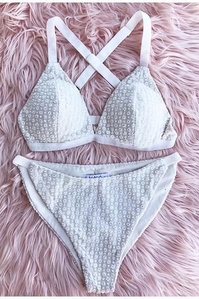 Aurora Bottom Iridescent White - Luna Pole Wear - PoleActive