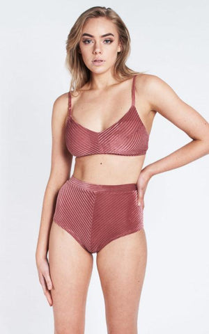 Lana High Waist Shorts Dusty Rose - Luna Pole Wear - PoleActive