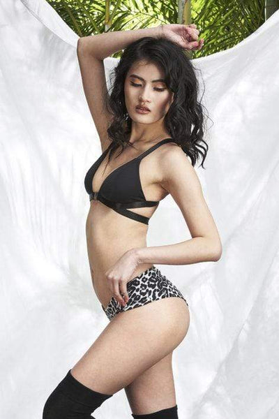 Zeta Grey Leopard Low Waist Bottom