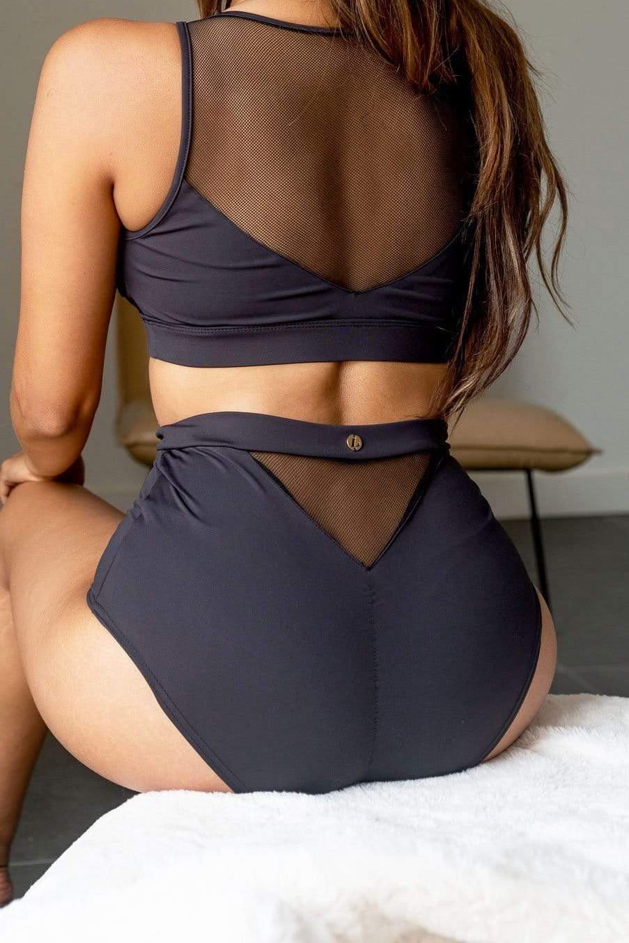 Lunalae Bottoms Addison Mesh Bottoms Recycled- Black