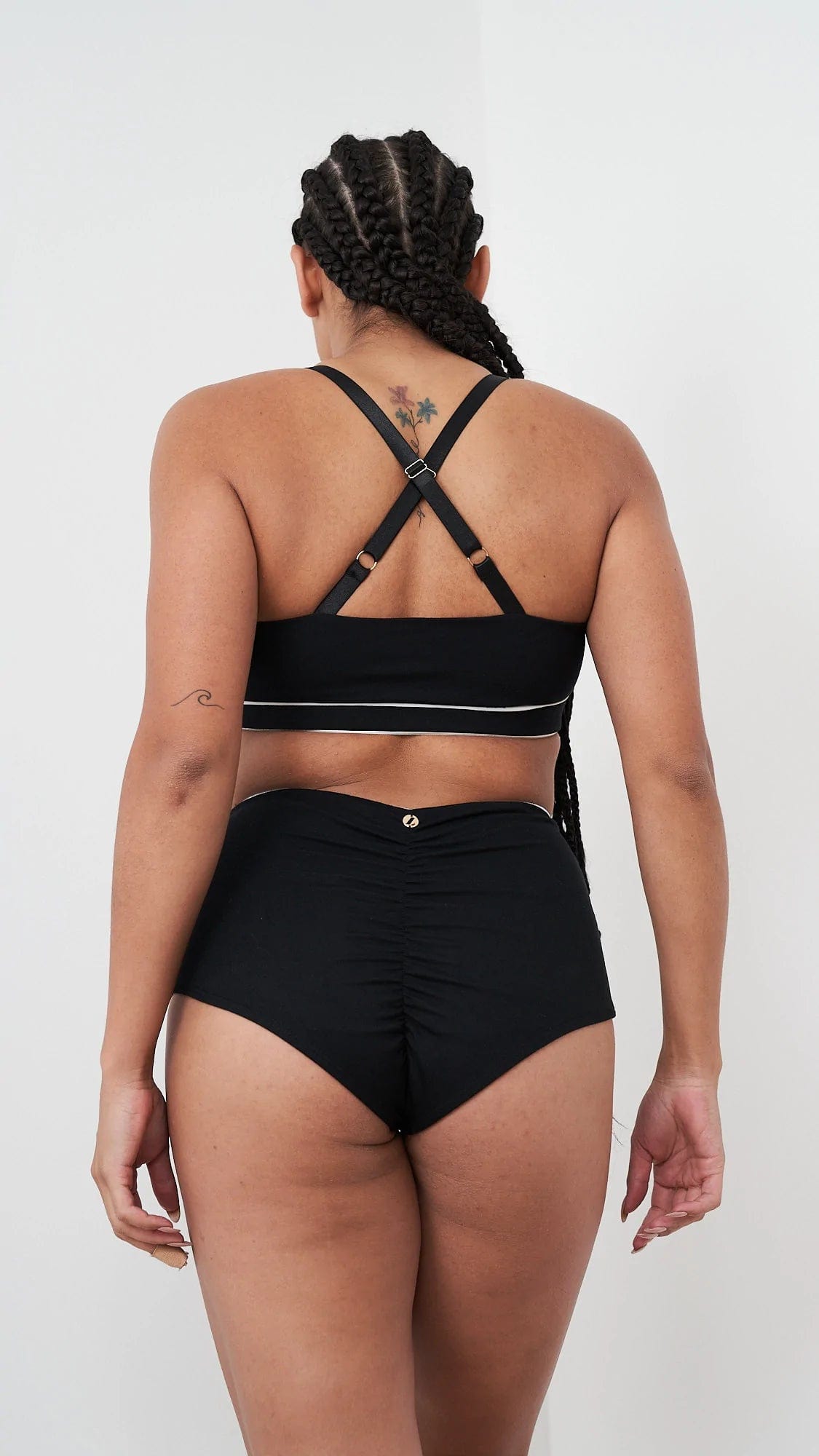Lunalae Bottoms Missy High Waist Recycled Bottom- Black