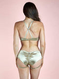 Lunalae Shorts Lure You Garter Shorts Gold