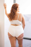 Lunalae Shorts Lure You High Waisted Garter Shorts - White