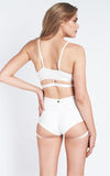 Lunalae Shorts Lure You High Waisted Garter Shorts - White
