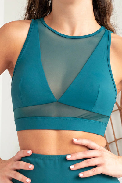 Lunalae Tops Addison Mesh Top Recycled- Teal