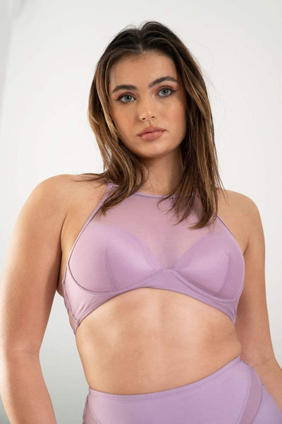 Lunalae Tops Ella Mesh Top Recycled Mauve