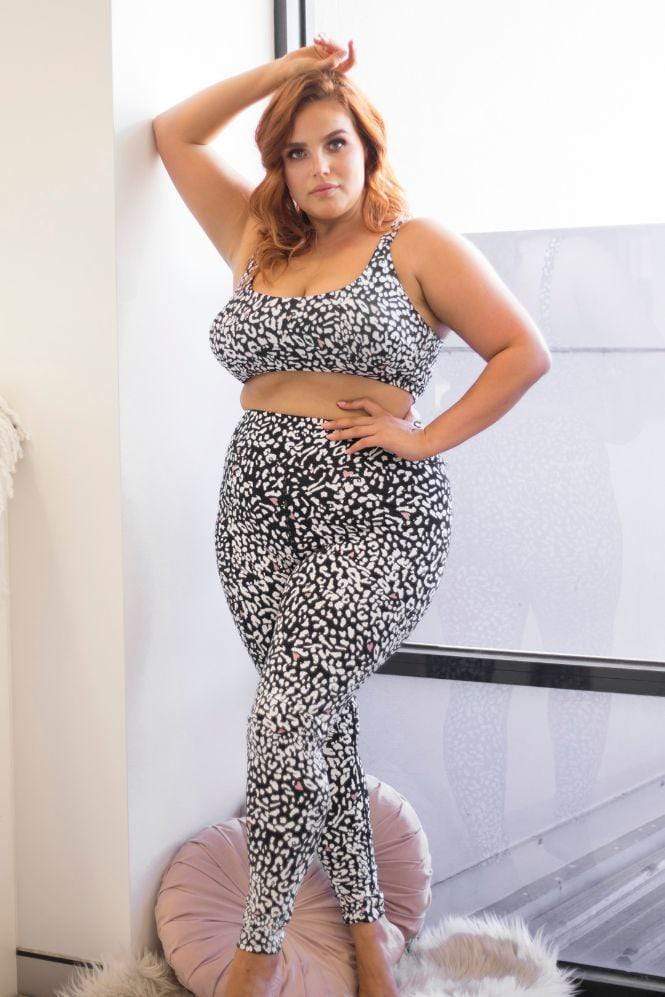 Lunalae Tops Recycled Ava Black Leopard Top