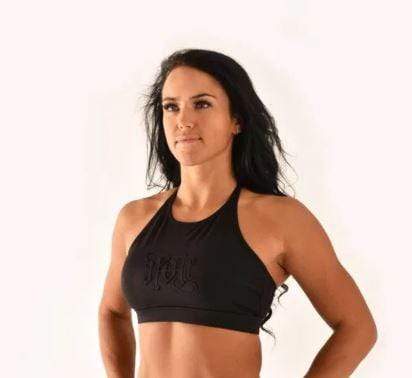 Embossed Sports Bra Black