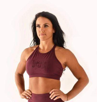 Embossed Sports Bra Burgundy