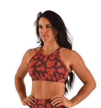 Lifestyle Sports Bra Burnt Orange Snake Print