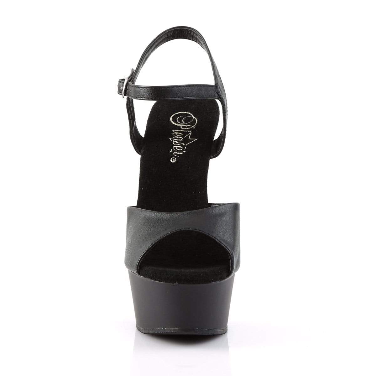 6" Heel, 1 3/4" PF 6" - 6 1/2" Heel Blk Faux Leather/Blk Matte DEL609/BPU/M