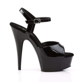 Pleaser Shoes 6" Heel, 1 3/4" PF 6" - 6 1/2" Heel Blk Pat/Blk DEL609/B/M