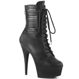 6" Heel, 1 3/4" PF Ankle/Mid-Calf Boots Blk Faux Leather/Blk Matte DEL1020PK/BPU/M