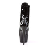 6" Heel, 1 3/4" PF Ankle/Mid-Calf Boots Blk Pat/Blk DEL1020/B/M