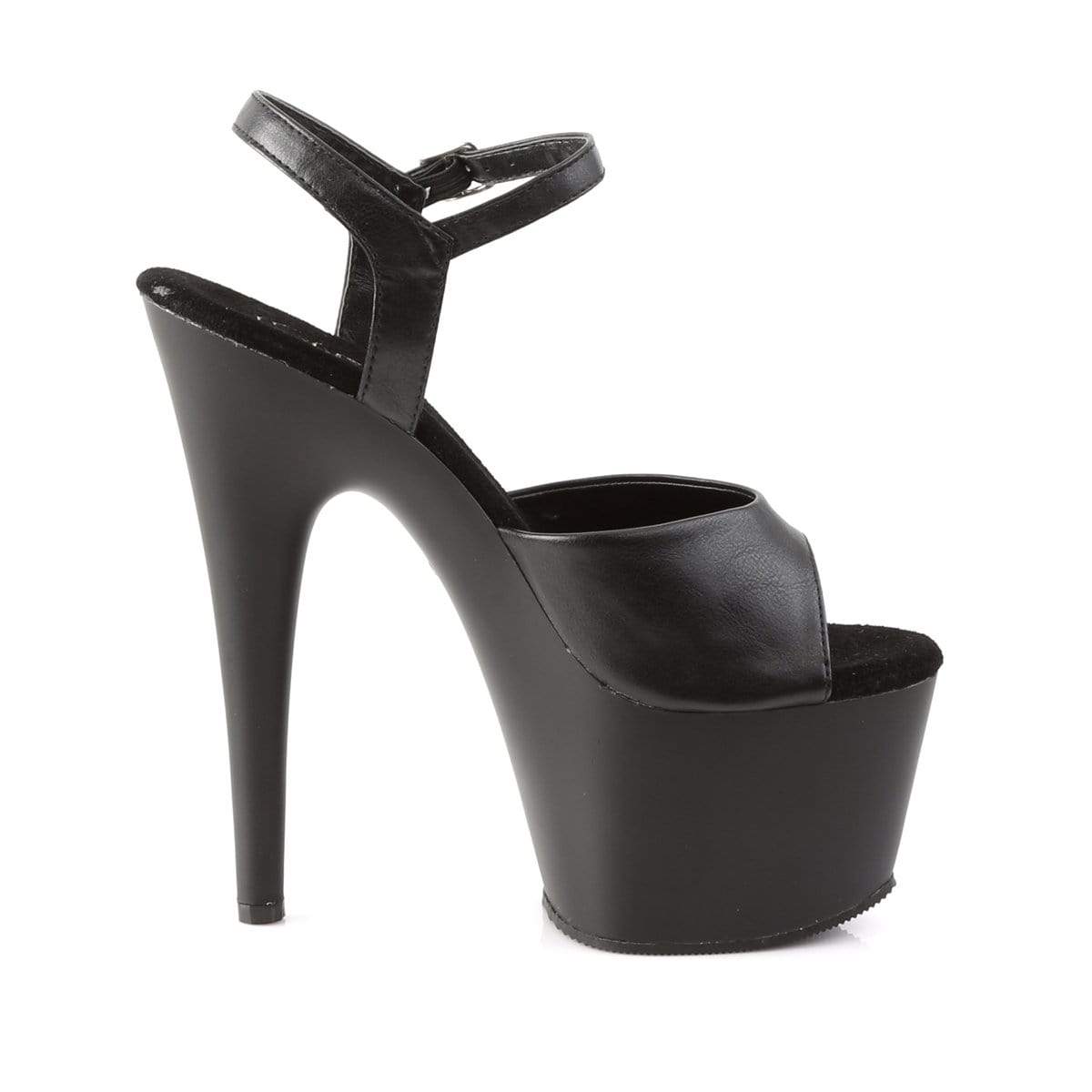 7" Heel, 2 3/4" PF 7" - 7 1/2" Heel Blk Faux Leather/Blk Matte ADO709/BPU/M