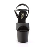 7" Heel, 2 3/4" PF 7" - 7 1/2" Heel Blk Faux Leather/Blk Matte SKY309/BPU/M