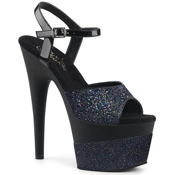 7" Heel, 2 3/4" PF 7" - 7 1/2" Heel Blk Multi Glitter/Blk Multi Glitter ADO709-2G/BG/M