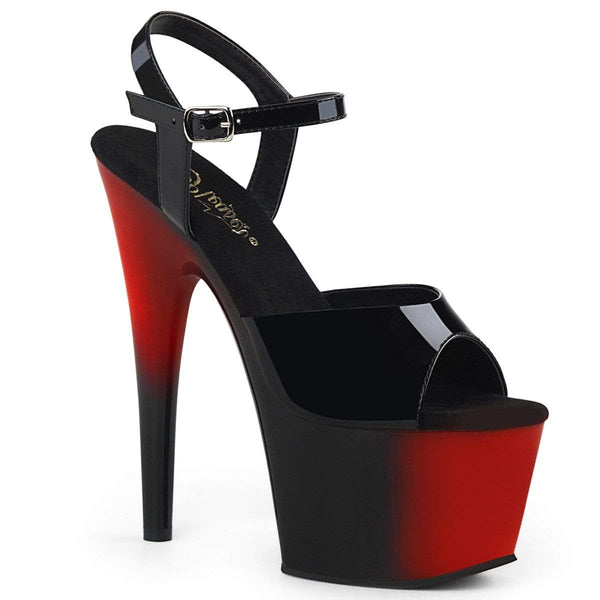 7" Heel, 2 3/4" PF 7" - 7 1/2" Heel Blk Pat/Red-Blk ADO709BR/B/R-B