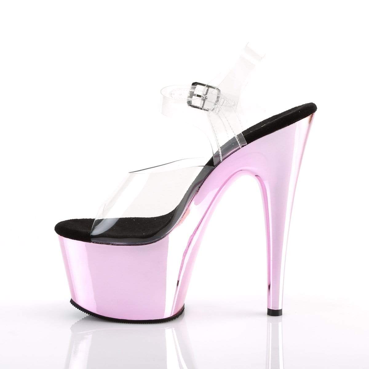 7" Heel, 2 3/4" PF 7" - 7 1/2" Heel Clr/B. Pink Chrome ADO708/C/BPCH