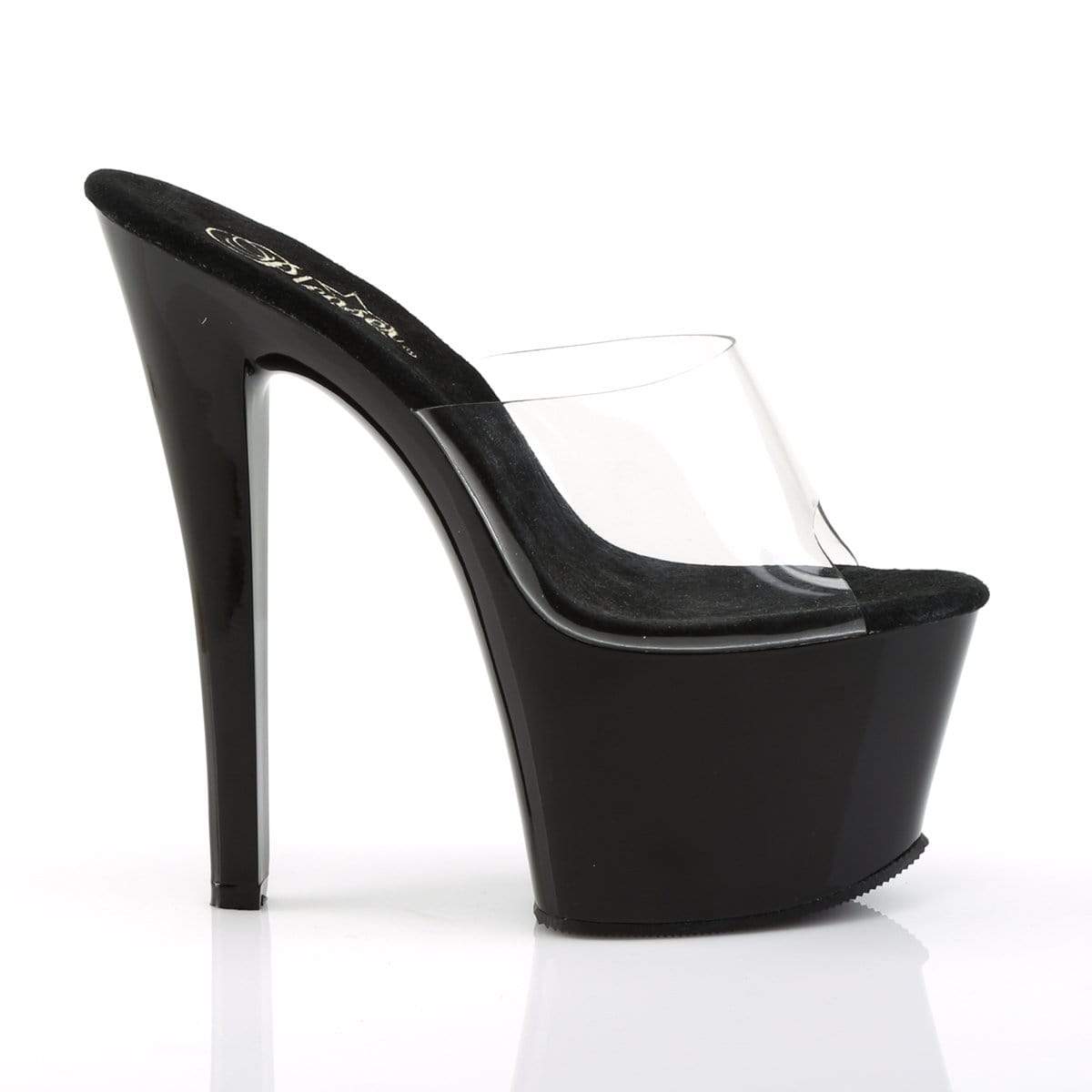 7" Heel, 2 3/4" PF 7" - 7 1/2" Heel Clr/Blk SKY301/C/B
