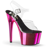 7" Heel, 2 3/4" PF 7" - 7 1/2" Heel Clr/H. Pink Chrome ADO708/C/HPCH