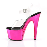 7" Heel, 2 3/4" PF 7" - 7 1/2" Heel Clr/H. Pink Chrome ADO708/C/HPCH