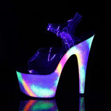 7" Heel, 2 3/4" PF 7" - 7 1/2" Heel Clr/Neon Galaxy Glitter ADO708GXY/C/NGXY